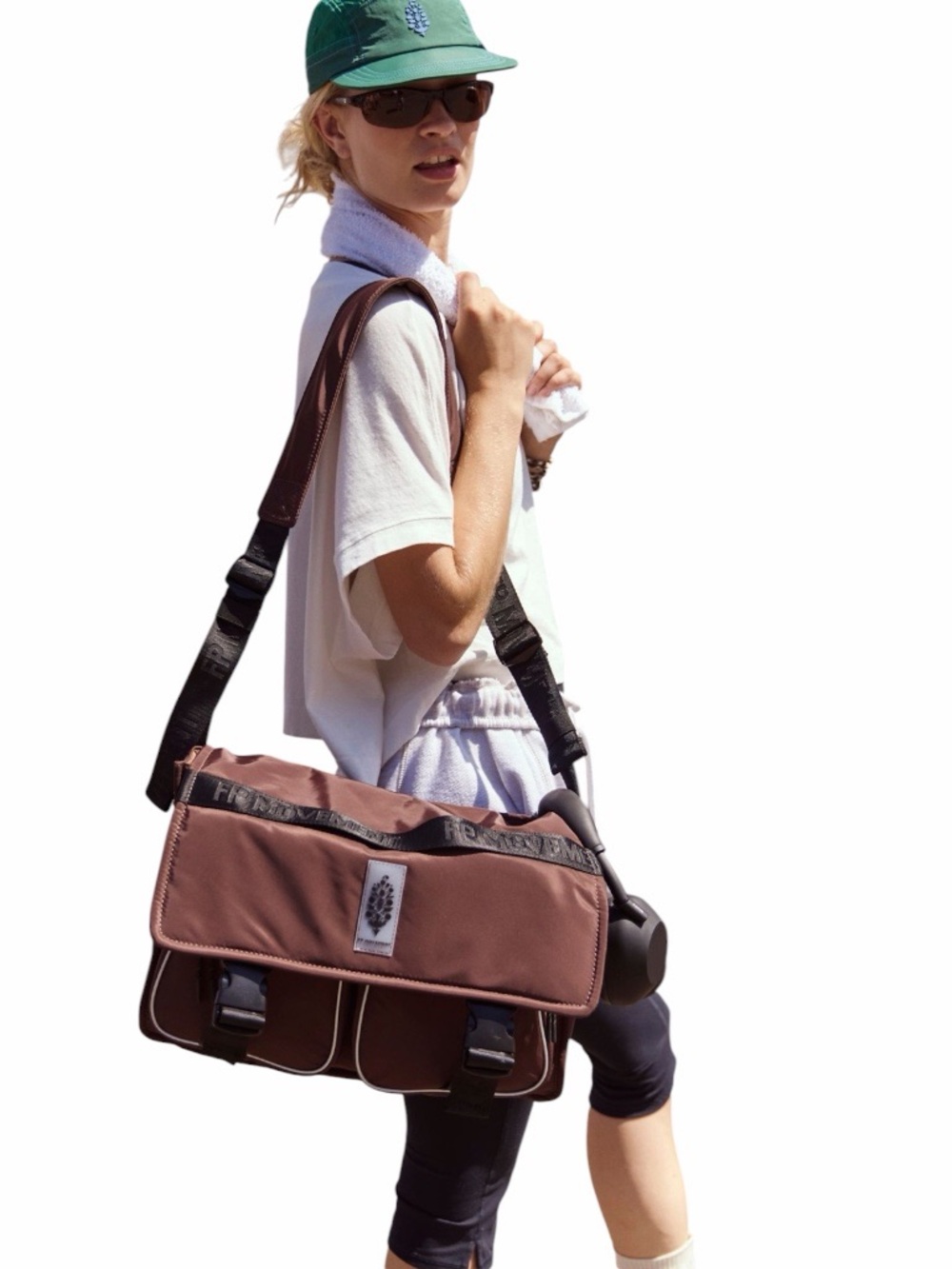 Free People Movement In Motion Messenger Bag In Cocoa NWT